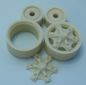 KFS 1/24 卡車用 轉向輪組 輻射型輪圈 315標